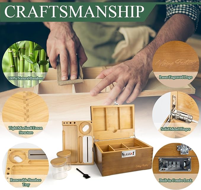 Viking Factory Large Bamboo Box Tray