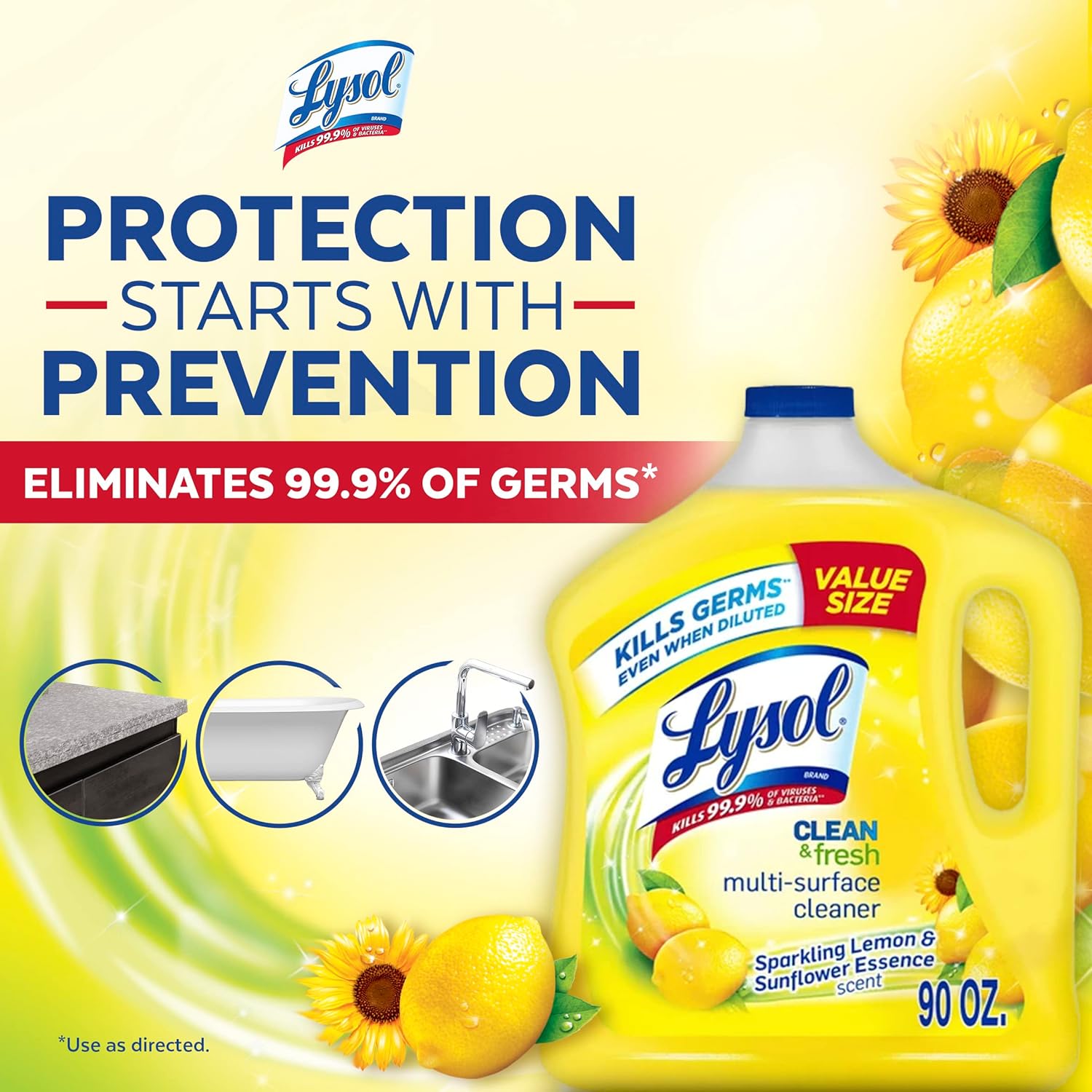 Lysol Multi-Surface Cleaner, Sanitizing and Disinfecting 90OZ